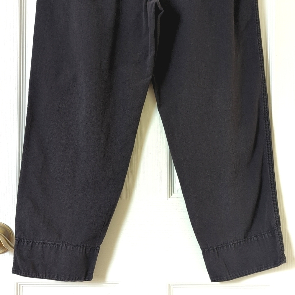 Anthropologie Malin Soft Woven High Waisted Tapered Leg Utility Pants Black SP - Picture 7 of 14